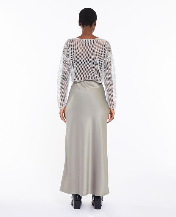 Jupe longue en satin gris - Pimkie