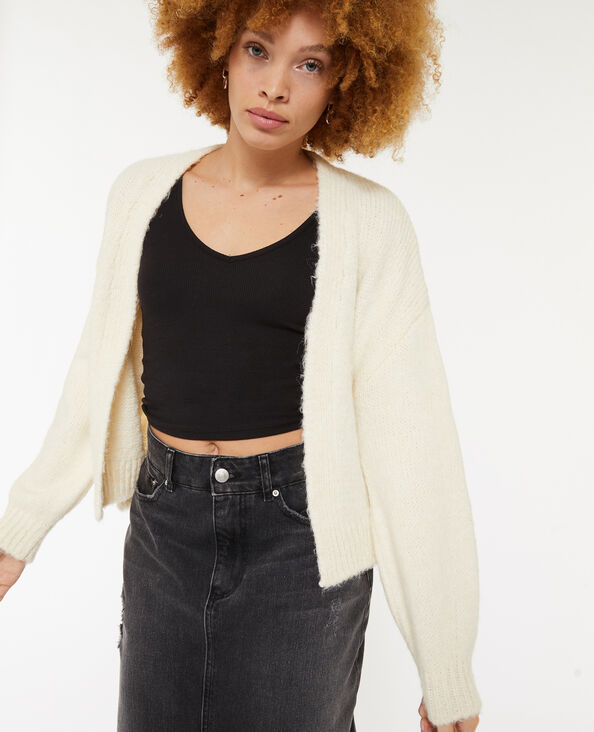 Gilet en maille sans boutons écru - Pimkie