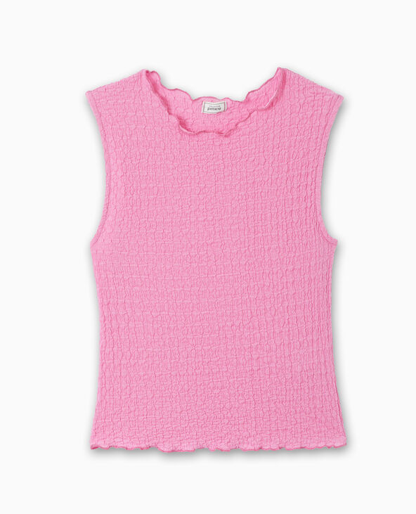 Top sans manches en tissu reliéfé rose - Pimkie