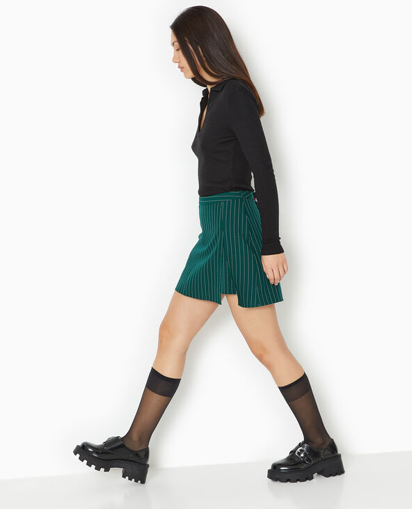 Jupe-short rayures banquier vert foncé - Pimkie