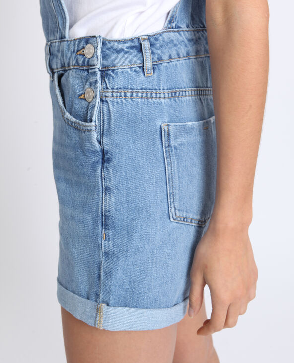 Salopette courte en jean bleu - Pimkie