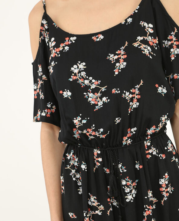 Robe fluide manches peekaboo noir - Pimkie