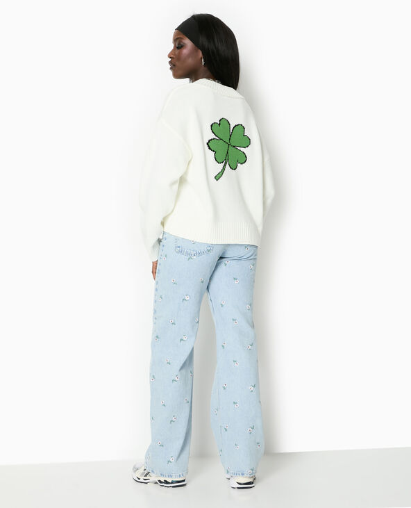 Pull col V blanc - Pimkie