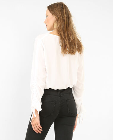 Blouse col V blanc - Pimkie