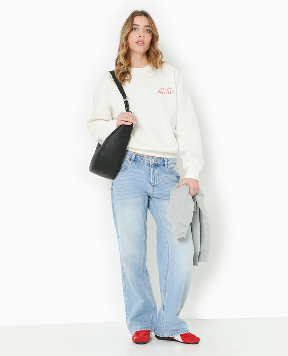 Sweat oversize avec print poitrine et dos blanc - Pimkie
