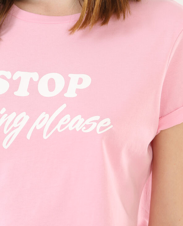 T-shirt à message rose - Pimkie