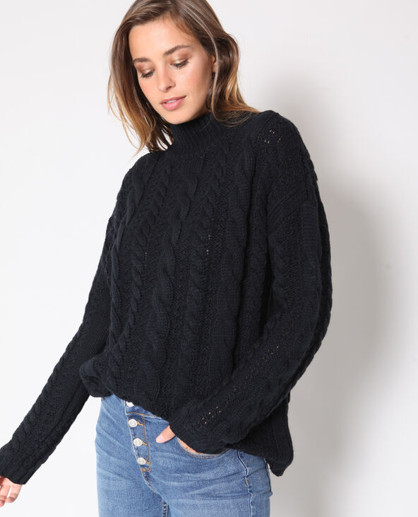 Pull torsadé bleu marine - Pimkie