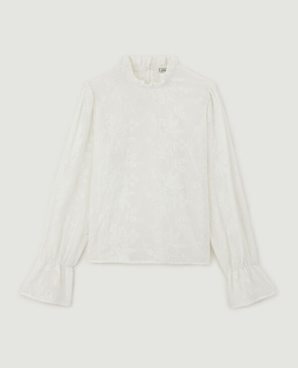 Blouse romantique brodée blanc - Pimkie