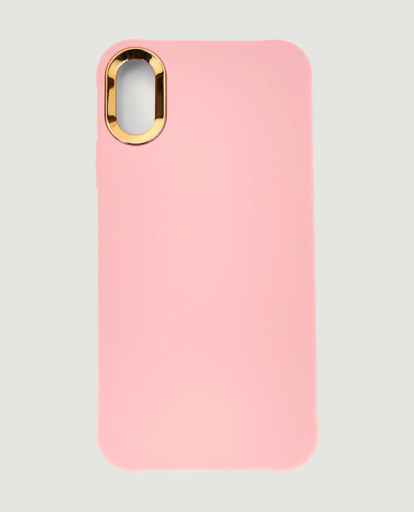 Coque iPhone contour doré rose - Pimkie