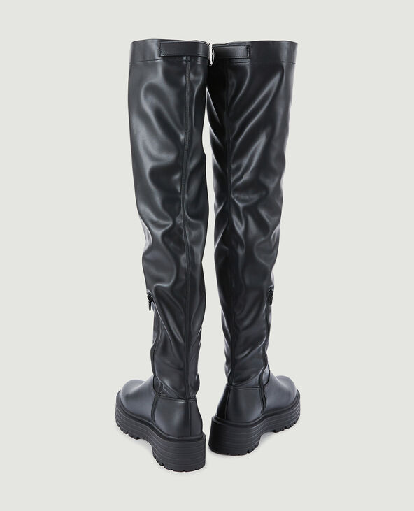 Bottes cuissardes semelles compensées noir - Pimkie