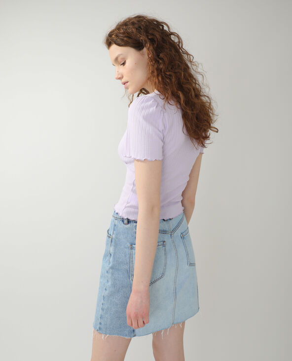 T-shirt côtelé lilas - Pimkie