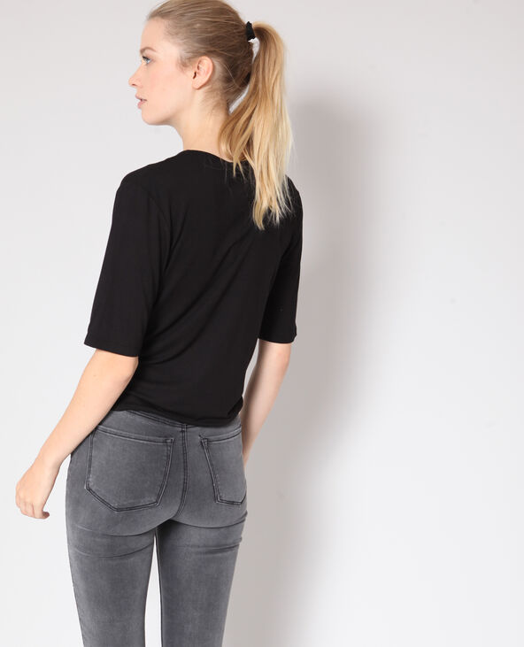 Top boutonné noir - Pimkie