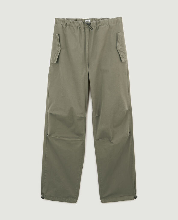 Pantalon parachute bas élastiqués vert kaki - Pimkie