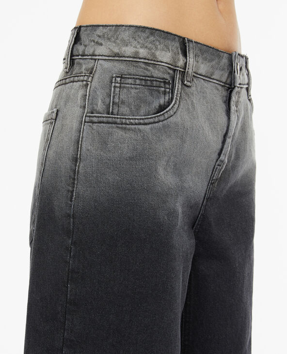 Jean wide taille basse effet délavé noir - Pimkie