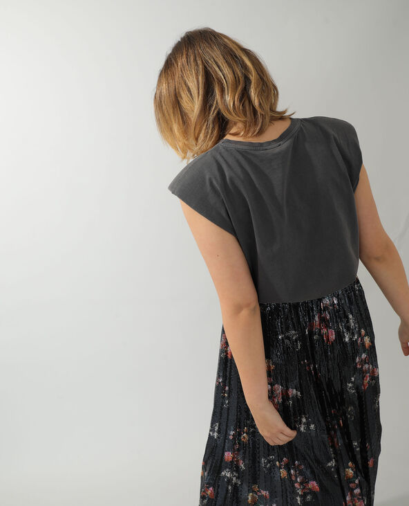 T-shirt à épaulettes gris foncé - Pimkie