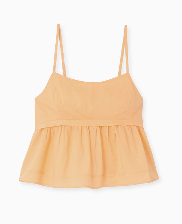 Top à bretelles avec volant orange - Pimkie