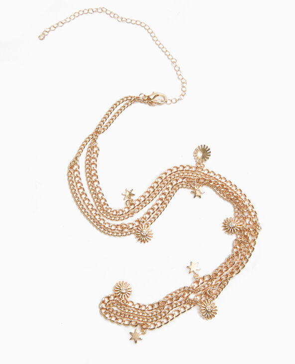 Ceinture double chaine avec soleils et étoiles doré - Pimkie