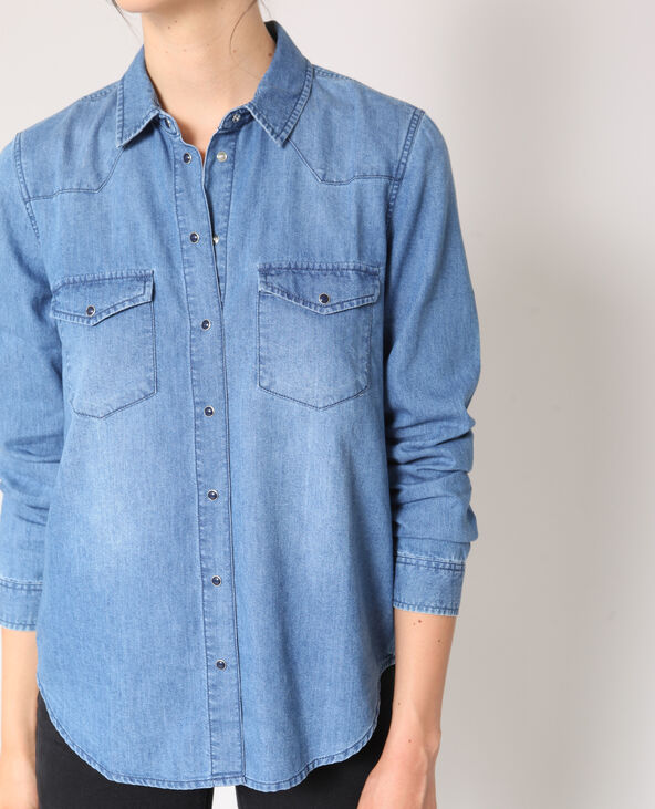Chemise denim bleu - Pimkie