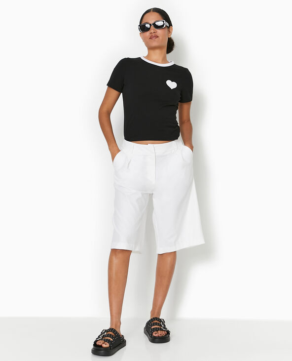 Bermuda city long et large blanc - Pimkie