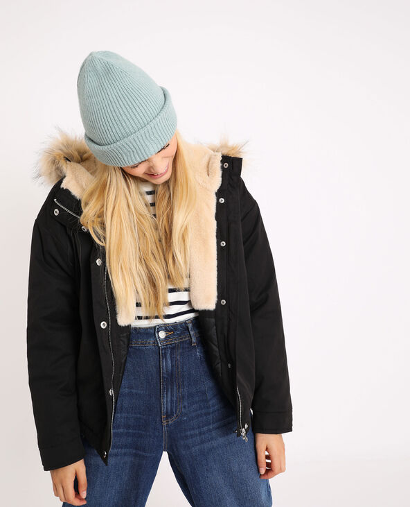 Parka courte à capuche noir - Pimkie