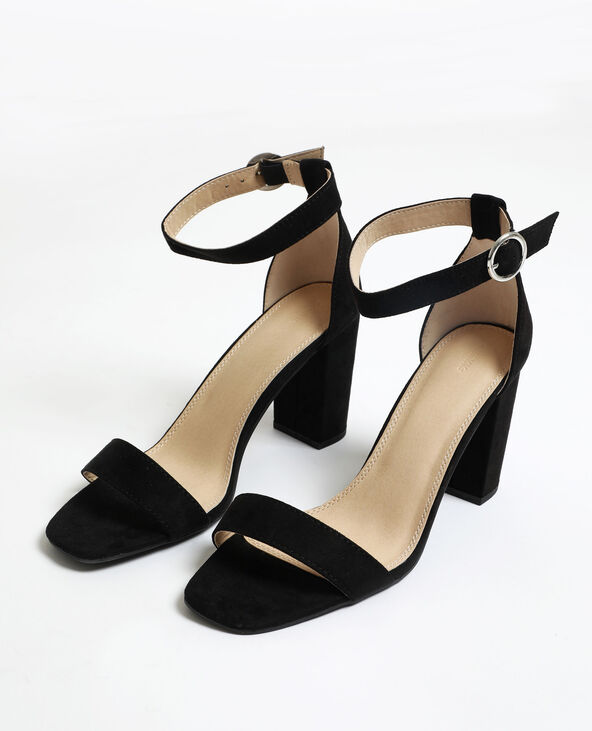 Sandales a talons microfibre