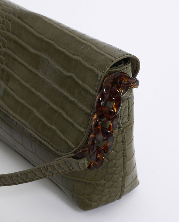 Sac à main croco vert kaki - Pimkie