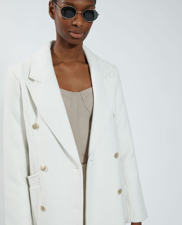 Manteau long hot sale blanc femme