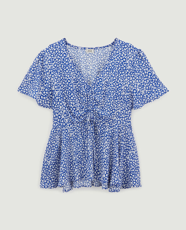 Top en tissu fluide bleu électrique - Pimkie