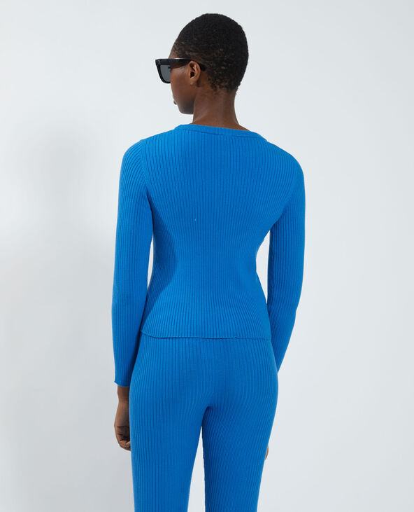 Pull côtelé bleu électrique - Pimkie