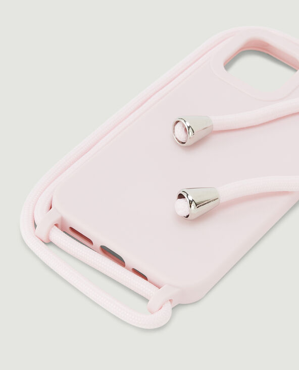 Coque iPhone avec bandoulière rose clair - Pimkie