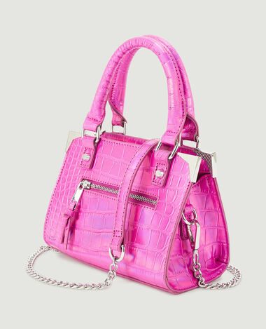 Sac boxy effet croco shiny rose - Pimkie