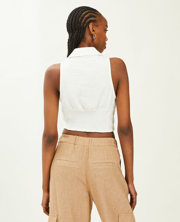 Top façon gilet de barman blanc - Pimkie