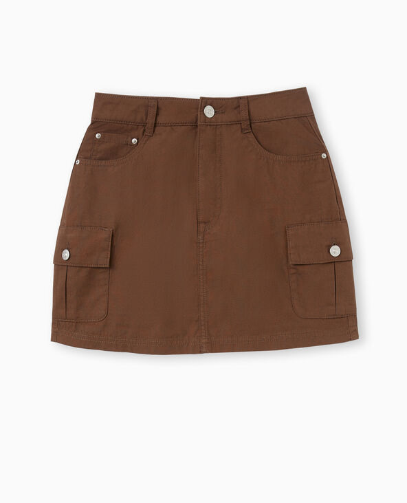 Jupe courte avec poches plaquées marron - Pimkie