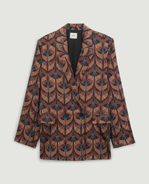 Veste blazer oversize satinée noir - Pimkie