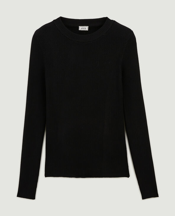 Pull en maille col rond noir - Pimkie