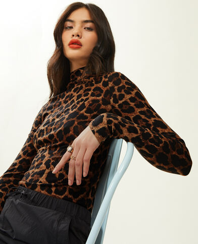 Top manches longues col montant camel - Pimkie