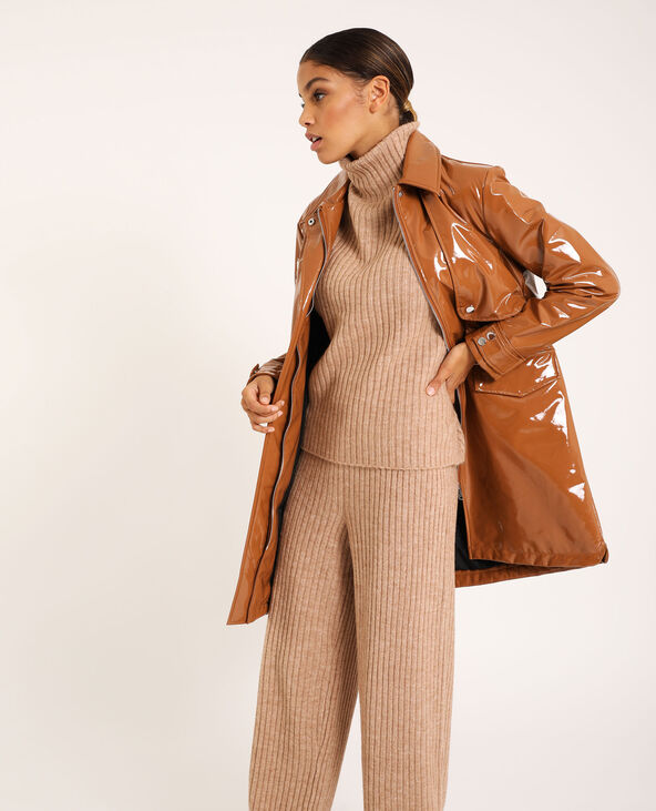 Parka en skai marron - Pimkie