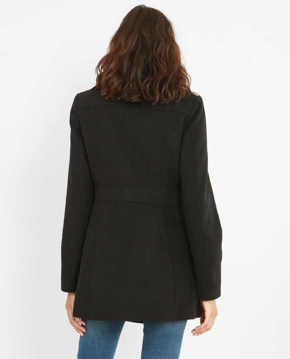 Manteau double boutonnage noir - Pimkie