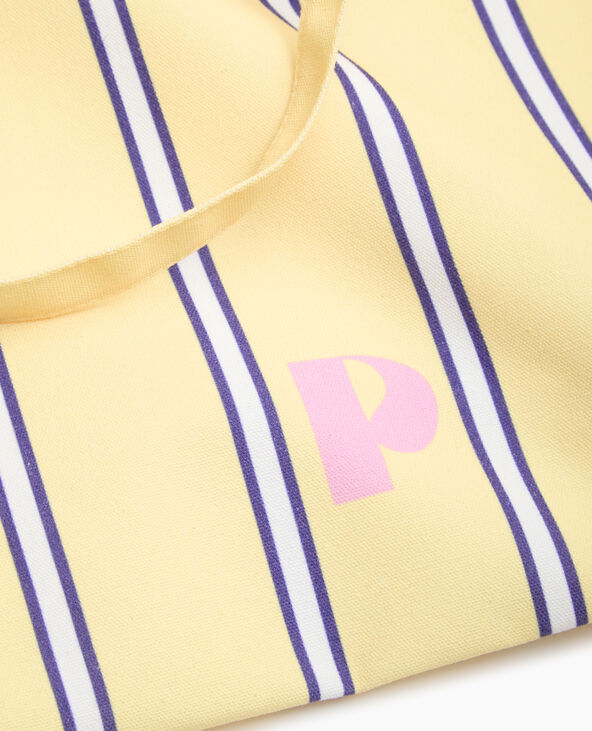 Grand totebag rayé jaune - Pimkie