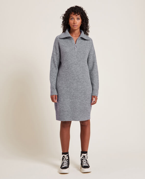 Robe pull en maille gris chiné - Pimkie
