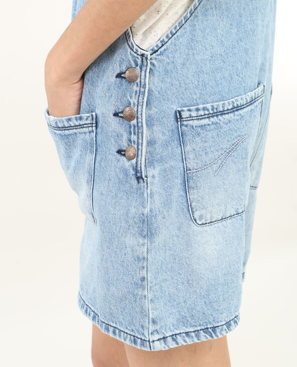 Salopette courte en jean bleu - Pimkie