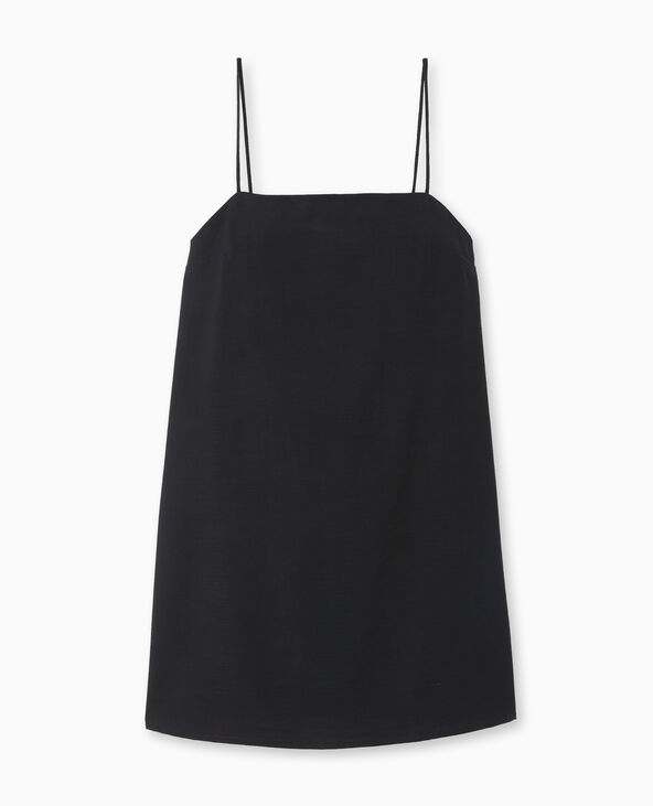 Robe courte avec bretelles à nouer noir - Pimkie