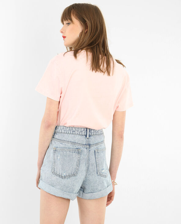 T-shirt licence Def Leppard rose clair - Pimkie