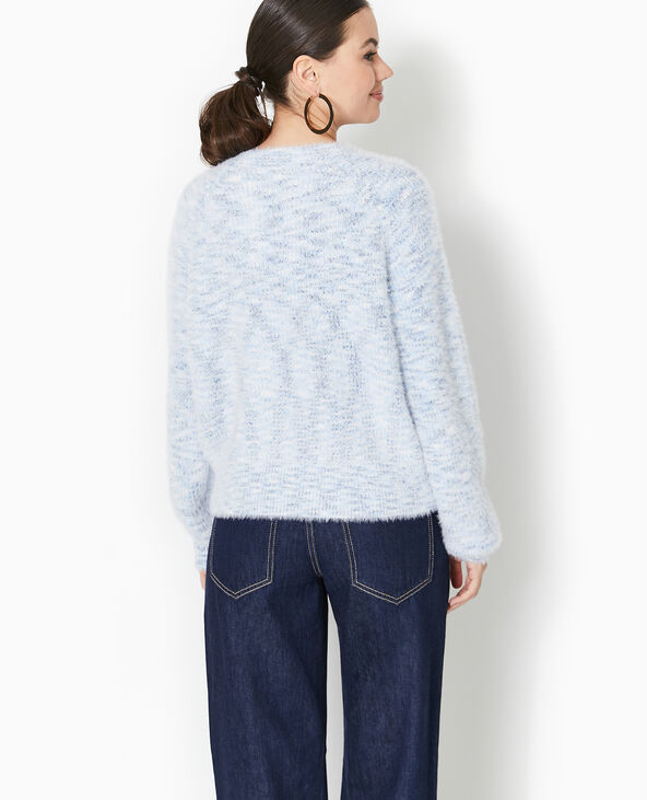Pull col rond maille fluffy bleu clair - Pimkie