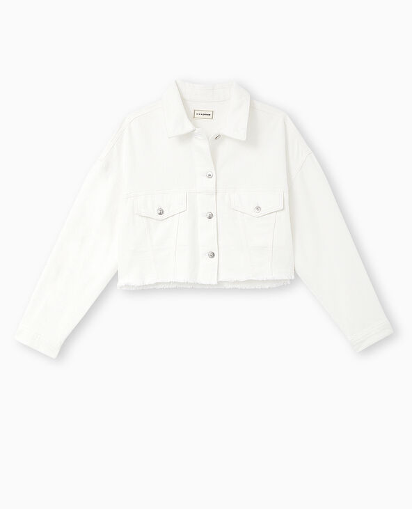 Veste en jean coupée cropped écru - Pimkie