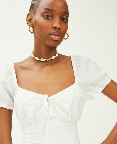 Robe courte dos-nu avec laçage beige - Pimkie