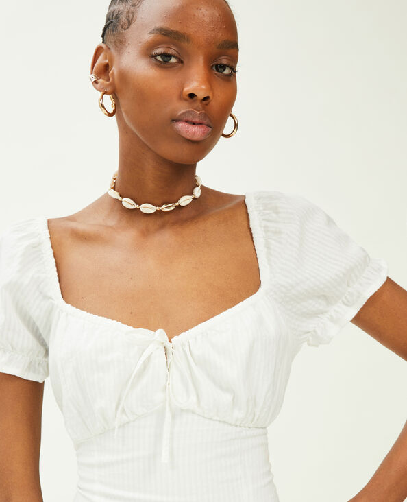 Robe courte dos-nu avec laçage beige - Pimkie
