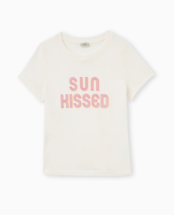 T-shirt manches courtes avec print écru - Pimkie