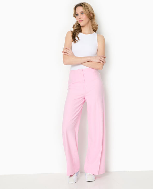 Pantalon large avec pinces rose - Pimkie