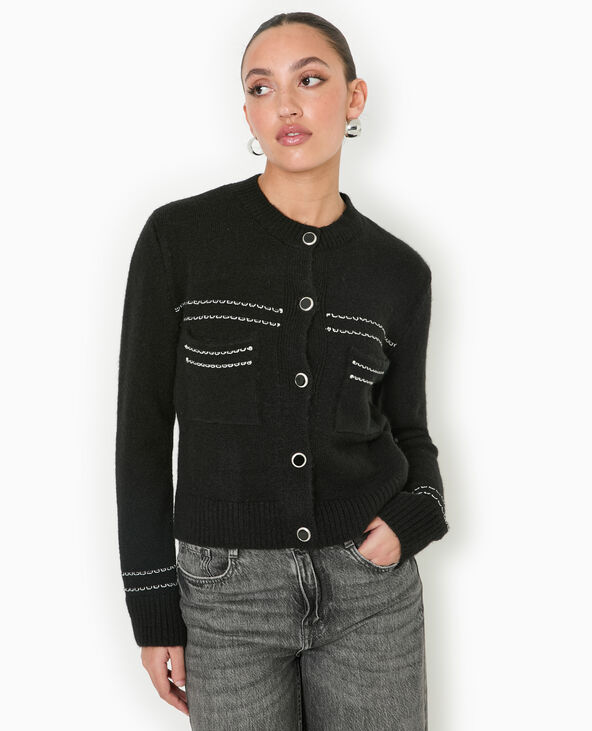 Gilet avec détails contrastés noir - Pimkie